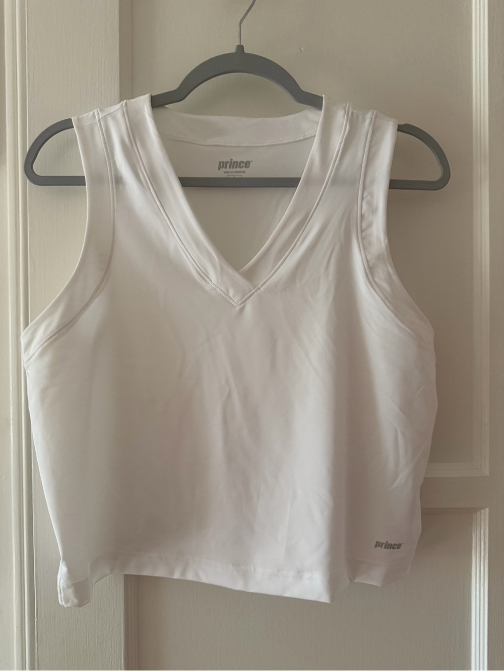 Prince White V-Neck Athletic crop Top!  Never worn!